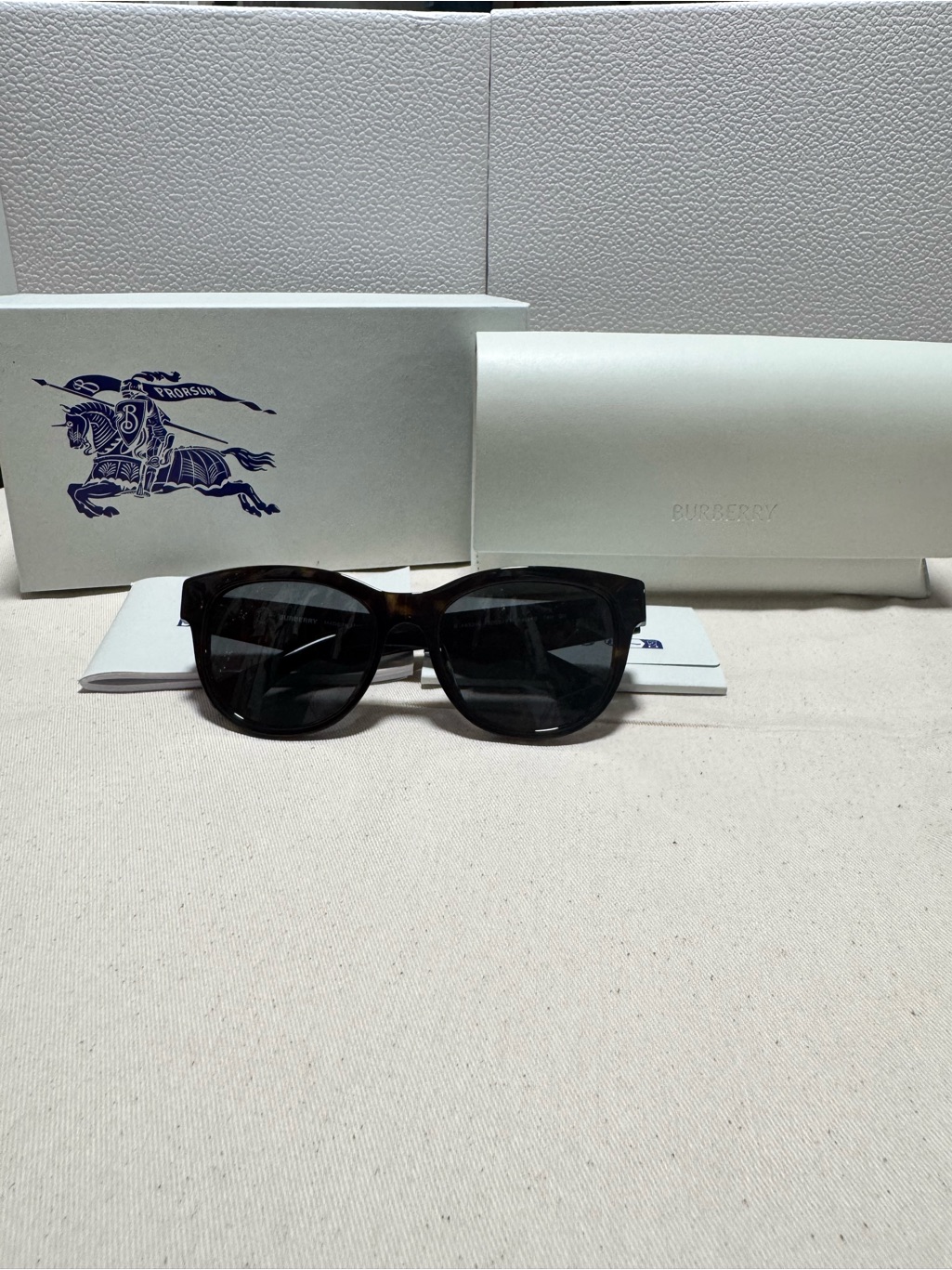 Burberry Men’s Dark Tortoiseshell Frame Black Lenses Sunglasses
